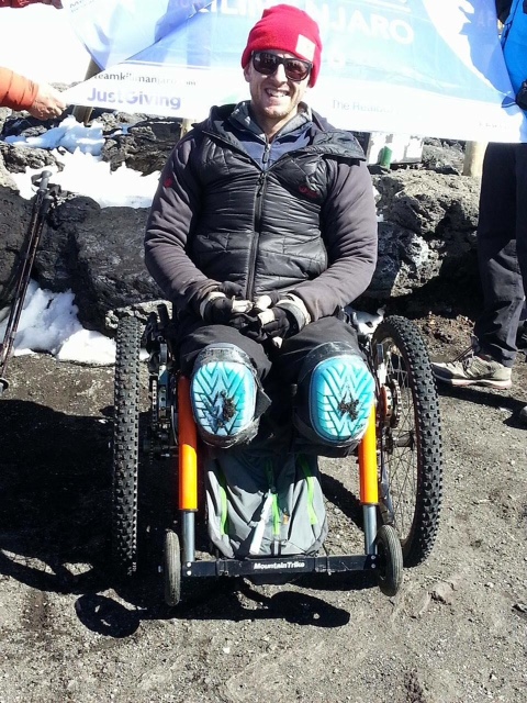 Proud Aaron Phipps as he makes it to summit of Mt Kilimanjaro