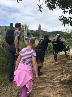 MT Push, all terrain wheelchair family hiking