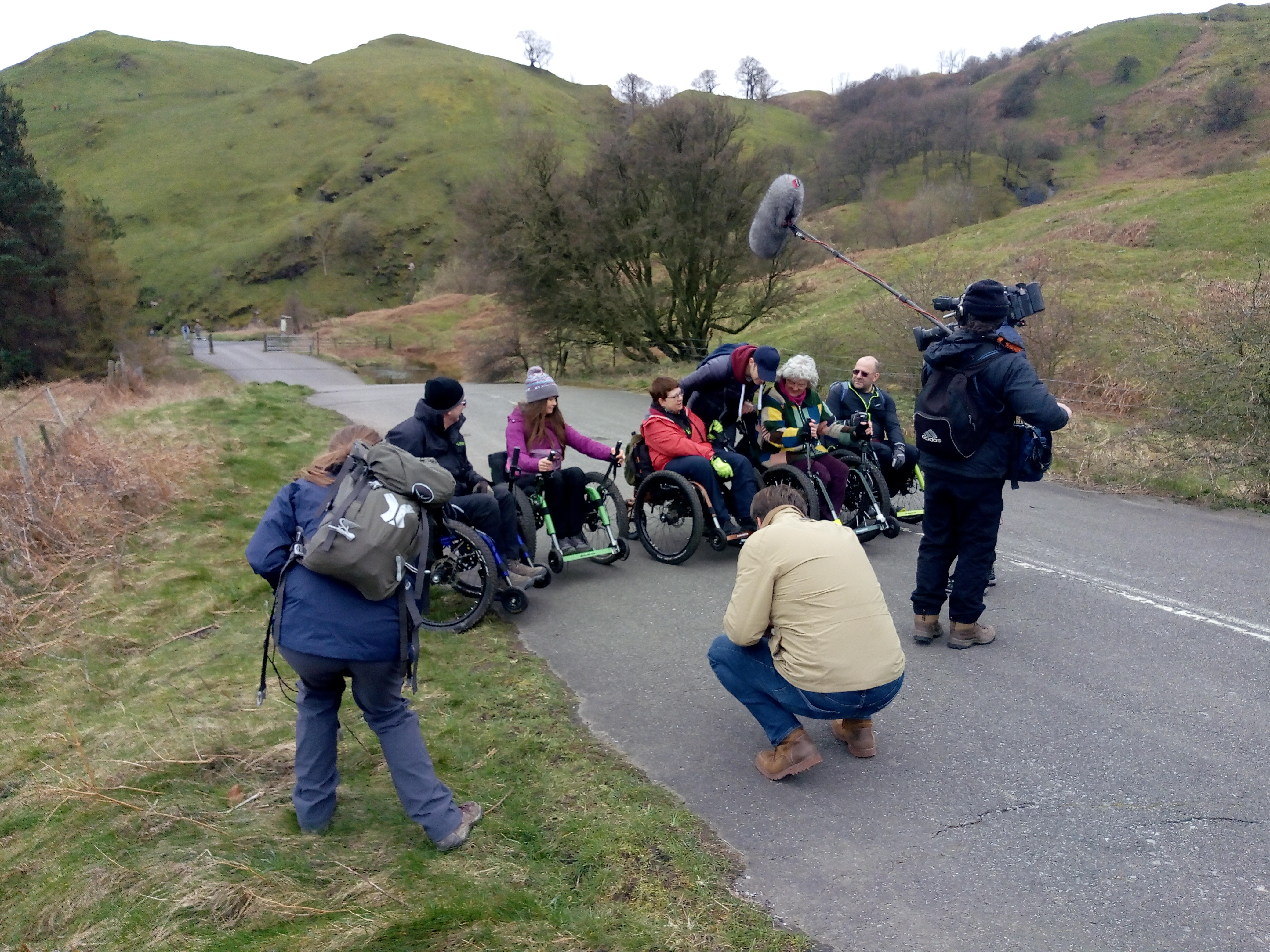 Countryfile filming all terrain wheelchair Peak District