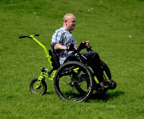 Mark Adley, UK Mountain Trike customer has been having great fun ‘trying before he buys' his wheelchair