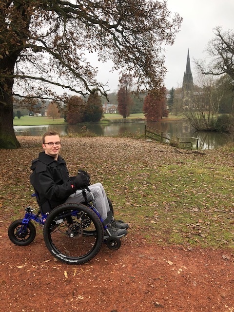 Ryan Holford, UK, National Trust employee, test rides the eTrike