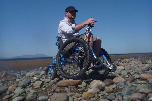 Watch how the Mountain Trike all terrain wheelchair can travel over various surfaces 