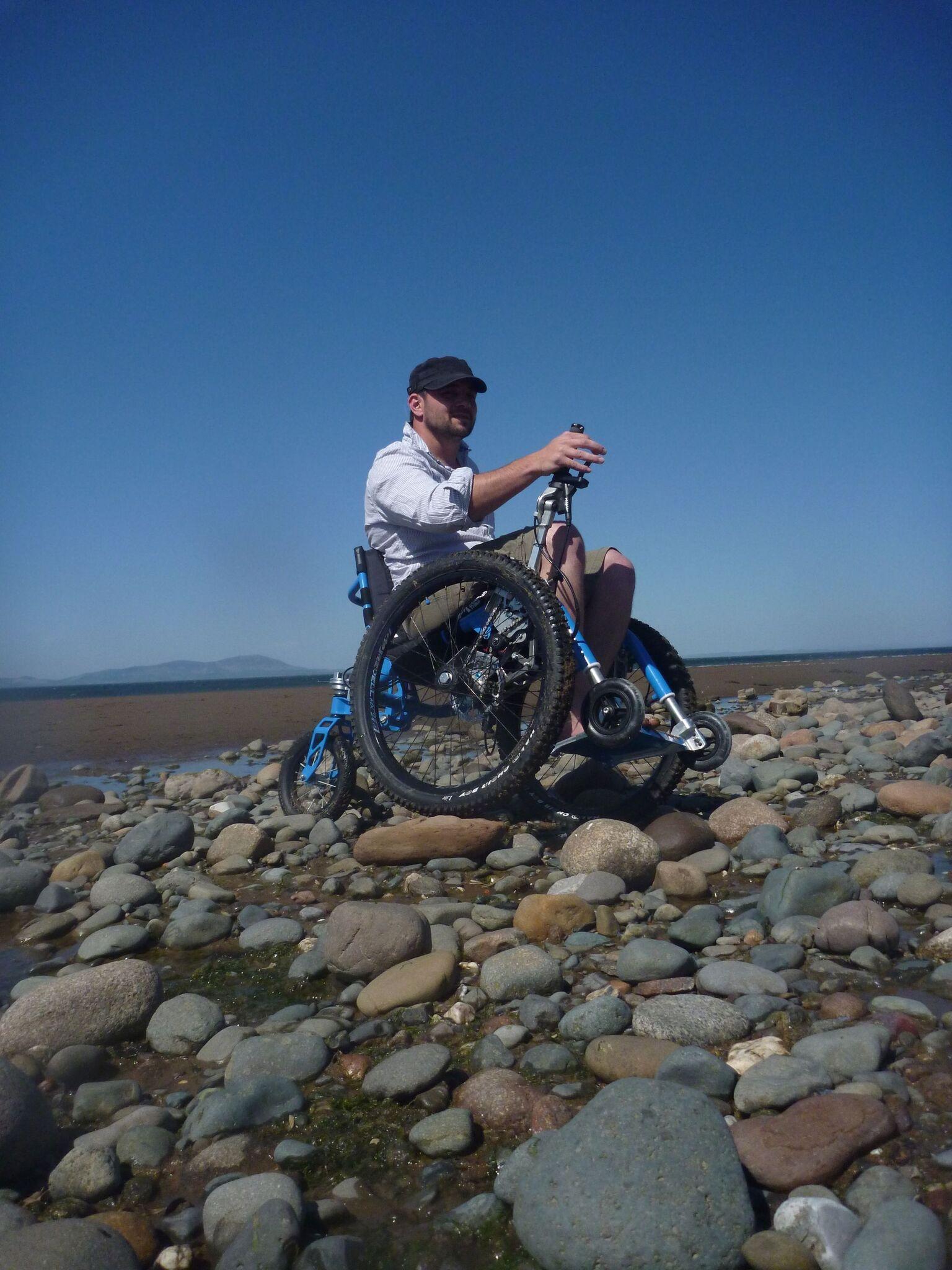 Watch how the Mountain Trike all terrain wheelchair can travel over various surfaces 